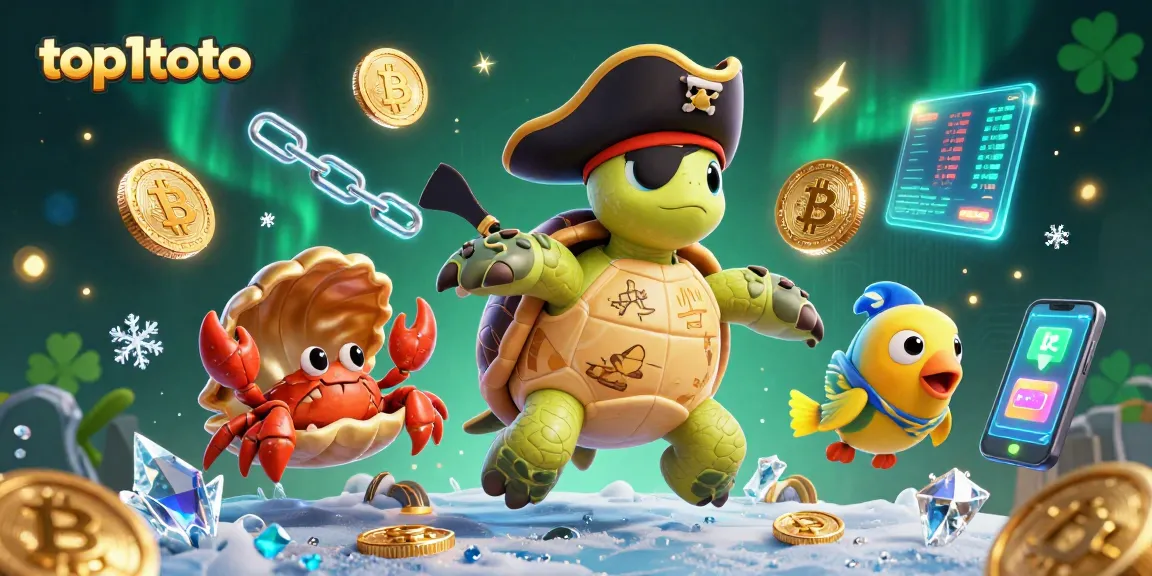 Engage in exciting gameplay with top1toto as a pirate turtle and friends explore sunken treasures and crypto riches.