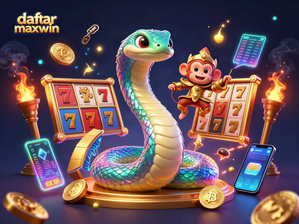 Raih kemenangan dengan daftar slot maxwin yang menakjubkan dalam ilustrasi kasino 3D yang penuh warna.