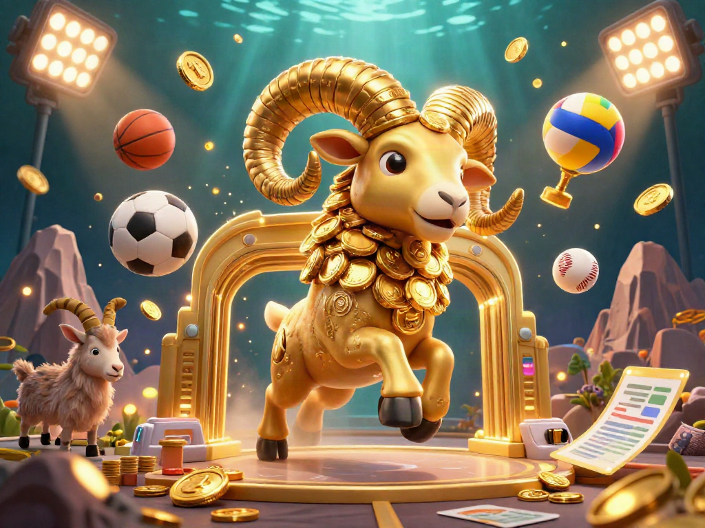 Join the excitement of sunwin chính chủ with a dynamic 3D casino scene featuring golden elements and sports balls.