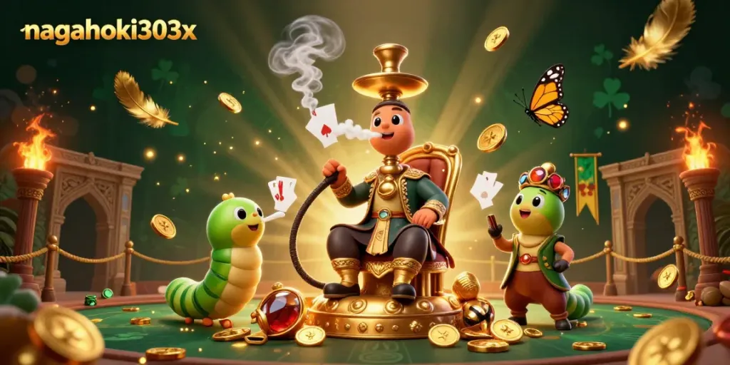 Judul perjudian online di nagahoki303x dengan karakter sultan dan elemen kasino yang kaya.