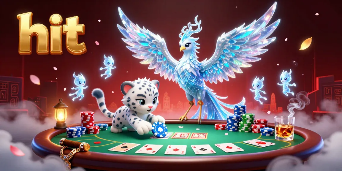 Engage with the hit gaming experience featuring an ice phoenix and a snow leopard cub at a casino.