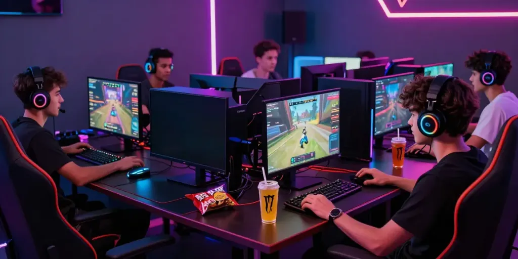 Gamers enjoying a premium bro138 gaming experience with high-tech setups and immersive visuals.
