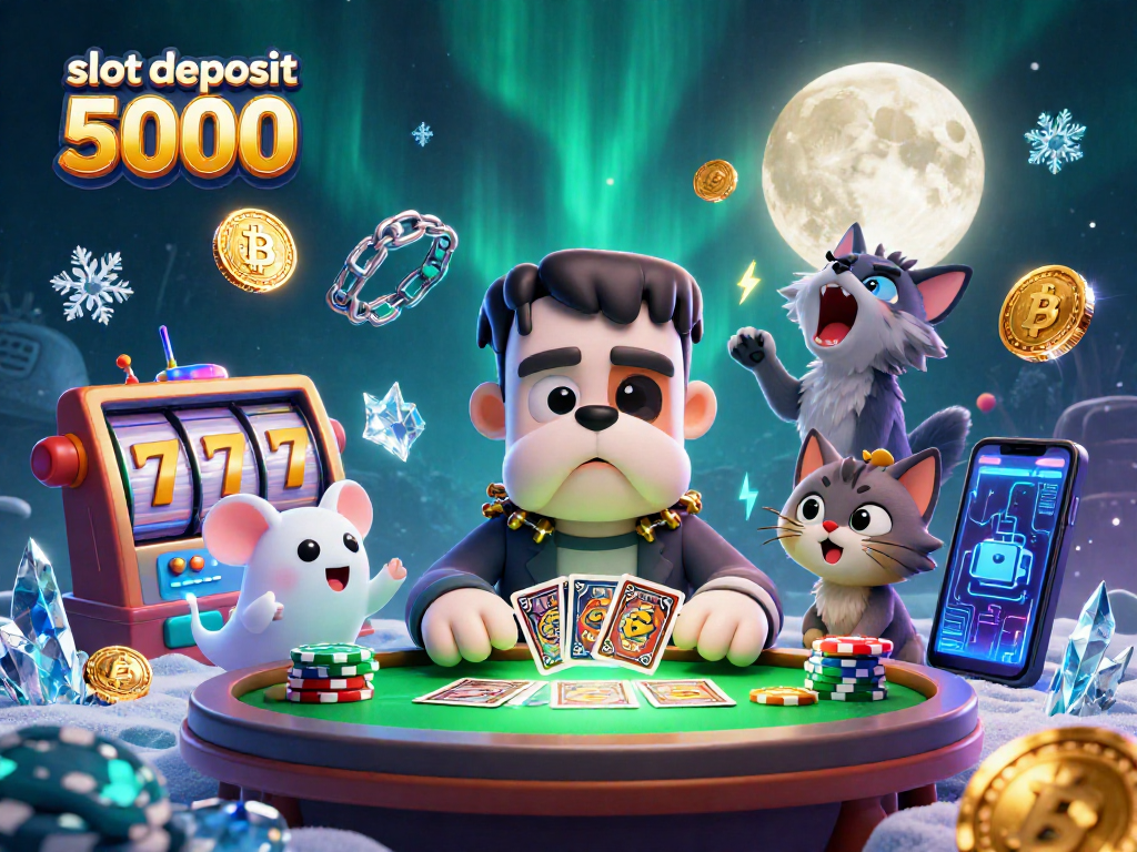 Slot deposit 5000 membawa peluang besar dengan karakter kasino unik dan simbol keberuntungan.