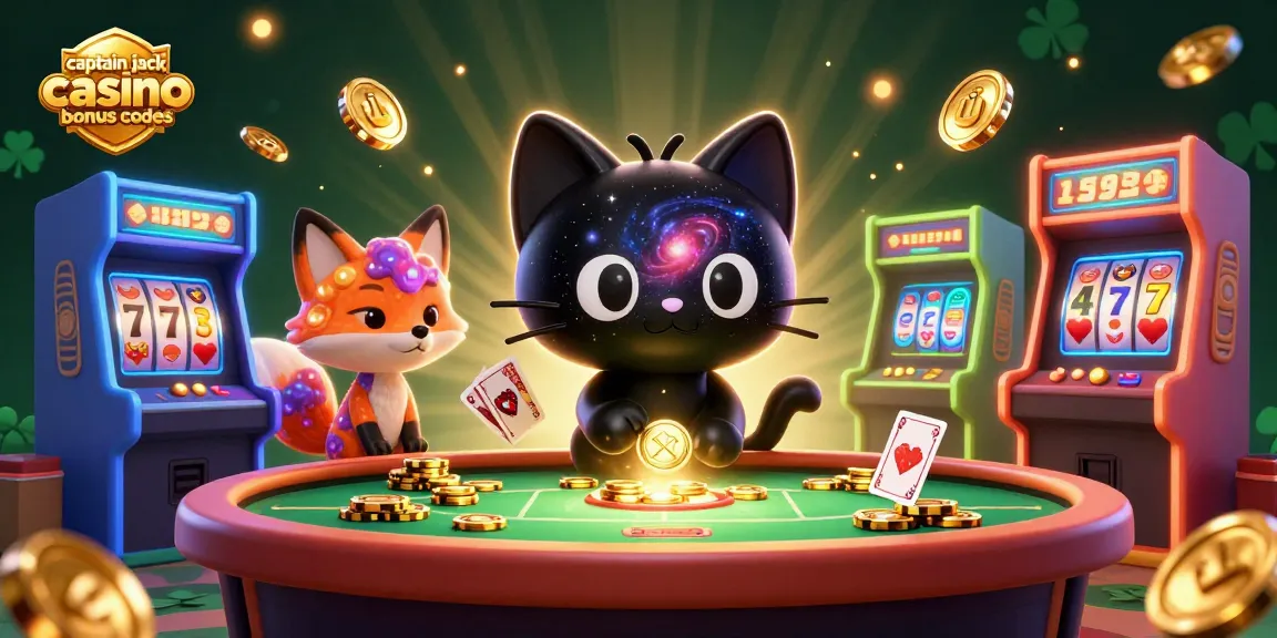 Win big with captain jack casino bonus codes in a cosmic casino scene filled with fun elements.
