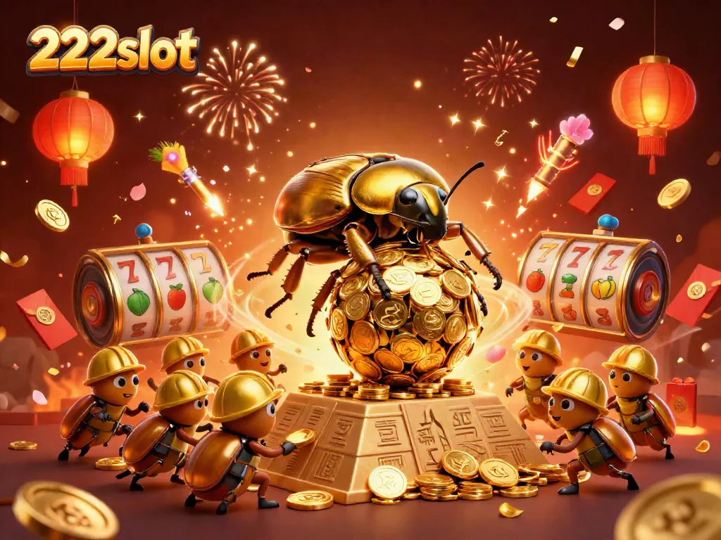 Gulirkan koin emas di 222slot dengan berbagai elemen kasino mengelilinginya