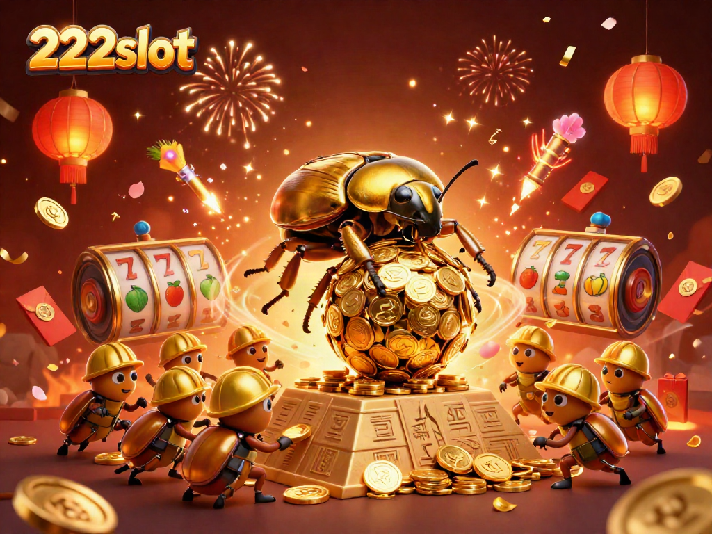 Gulirkan koin emas di 222slot dengan berbagai elemen kasino mengelilinginya