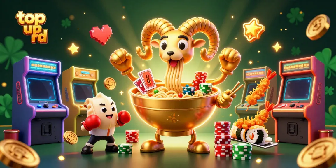 Top up rd dengan gaya menyenangkan dalam ilustrasi kasino digital.