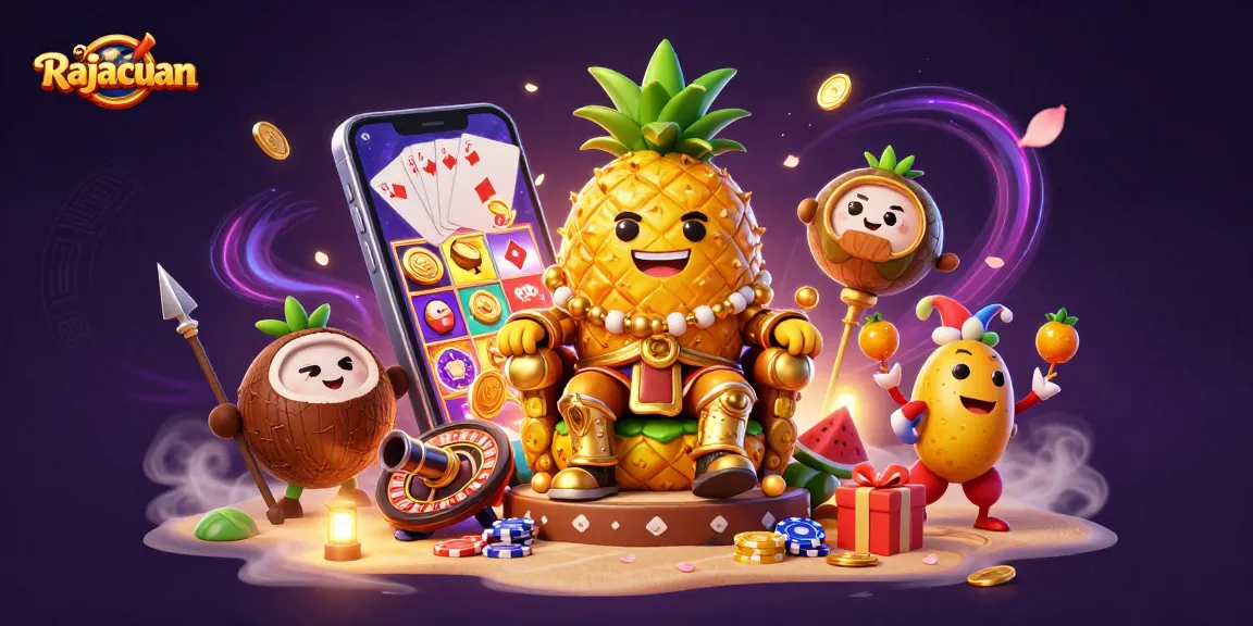 Rajacuan offers a vibrant casino scene with a lively pineapple king and fun gaming elements.
