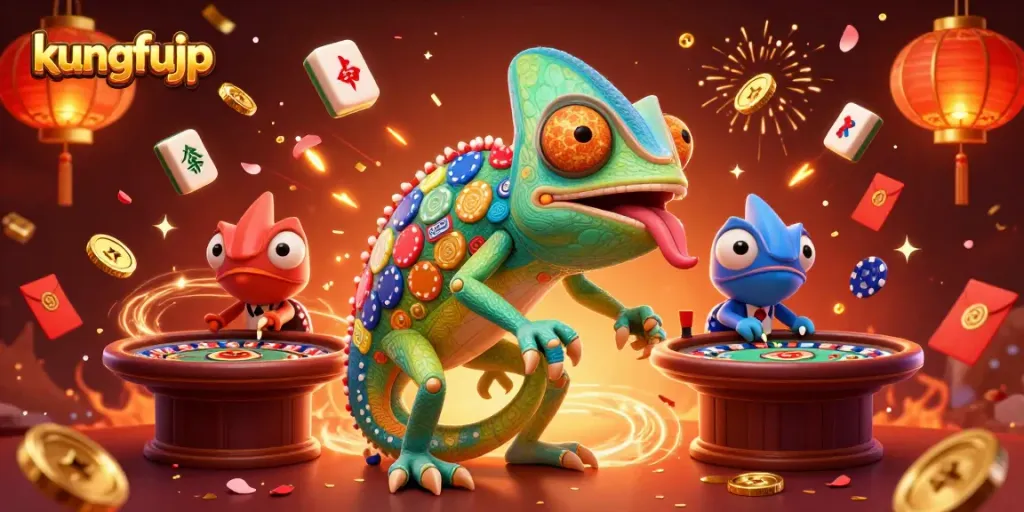 Menangkan hadiah di kungfujp dengan pemilik kasino chameleon yang memikat dan elemen perayaan.