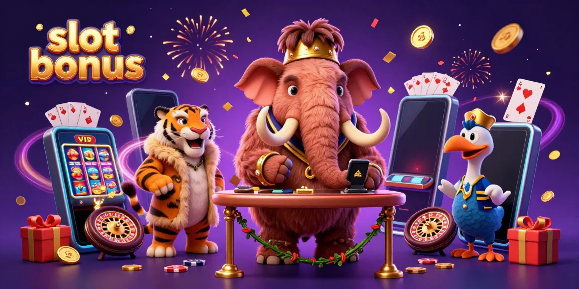 Experience thrilling slot bonuses at the casino as colorful coins and slot games fill the vibrant scene.