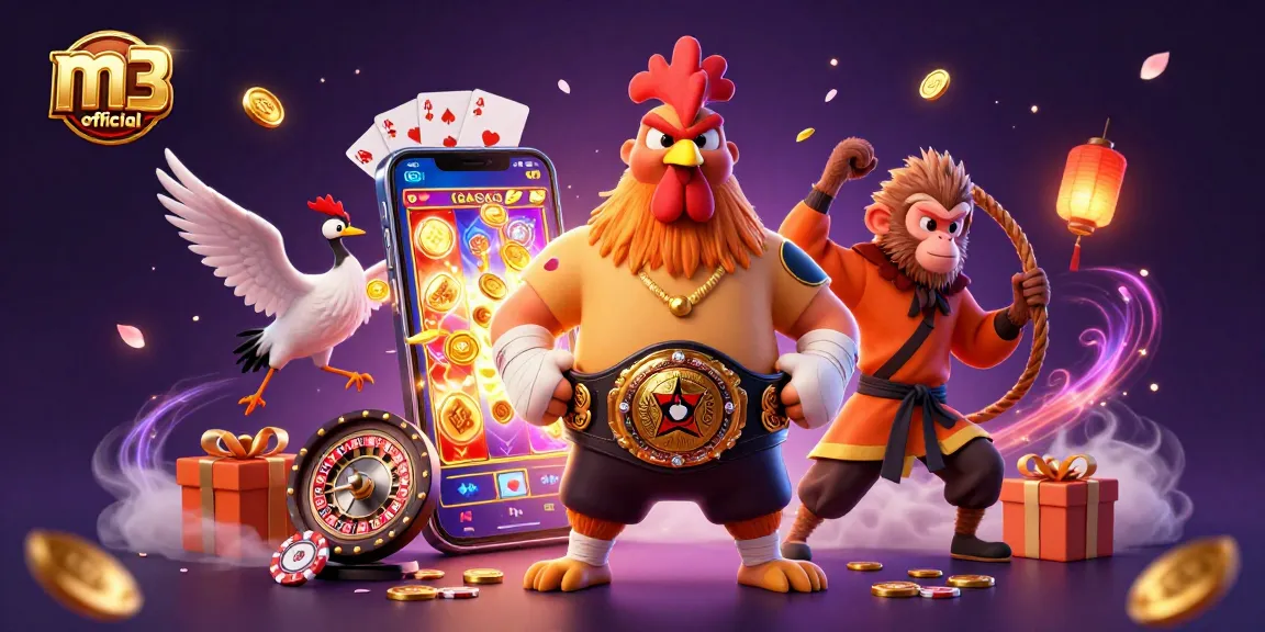 Engage with m3 official in an exciting 3D casino world featuring vibrant characters and dynamic gaming elements.