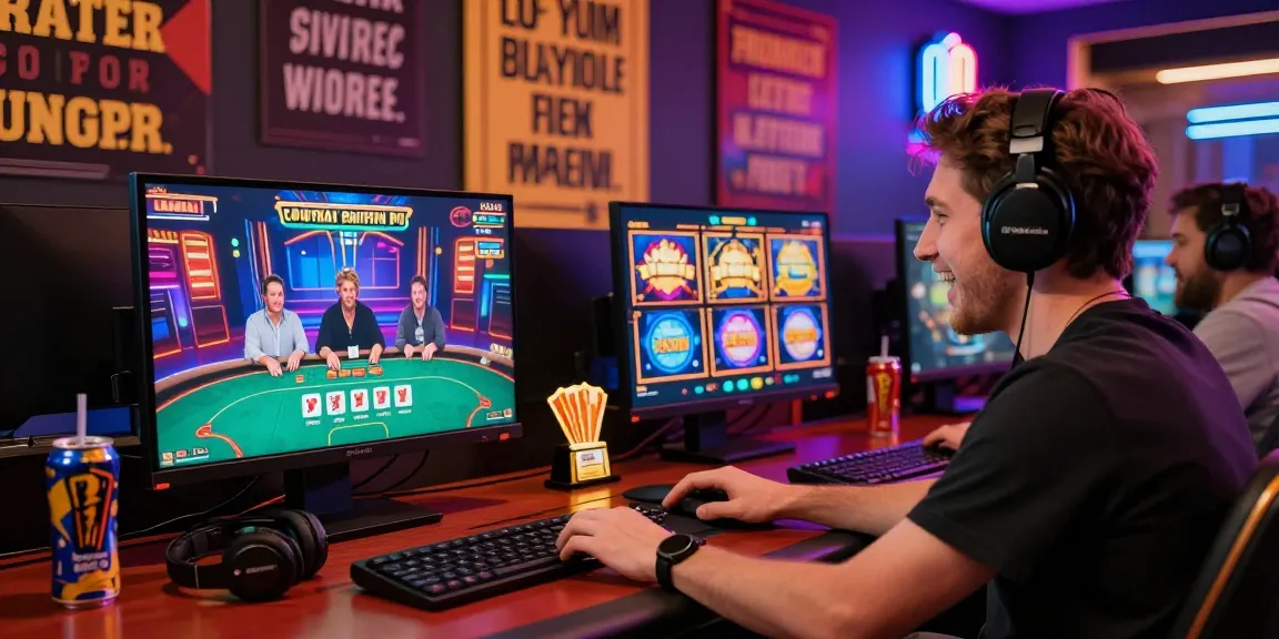 Player celebrating a Slotmaxwin victory at an exciting online poker game setup