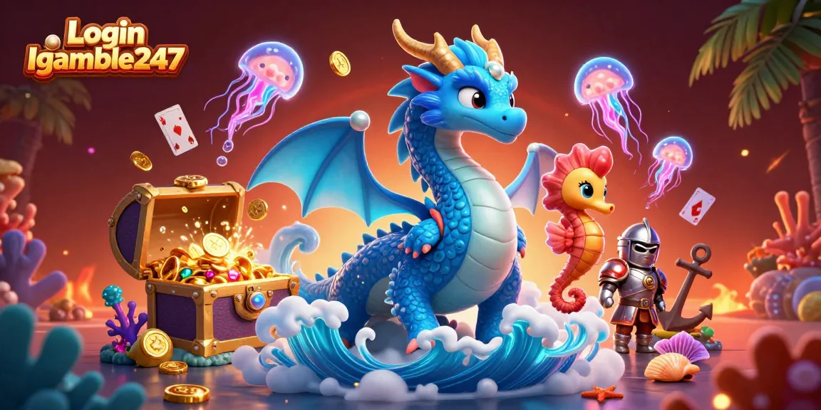 Play exciting games and enjoy safe betting with Login Igamble247 in this vibrant casino illustration.