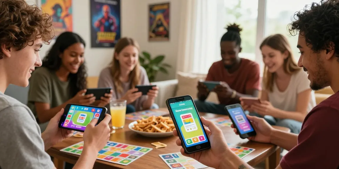 Exciting Card Rummy APK gaming moment with friends using Android devices in a cozy setting, embracing Android APK free.