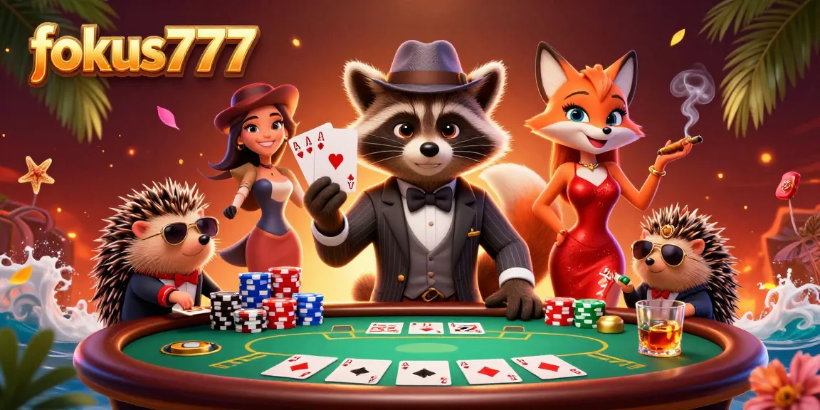 Engage in excitement at fokus777 with colorful poker characters and vibrant casino elements.