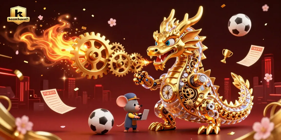 Monitor exciting sports bets on keonhacai5 with engaging visuals of a golden dragon and interactive betting elements.