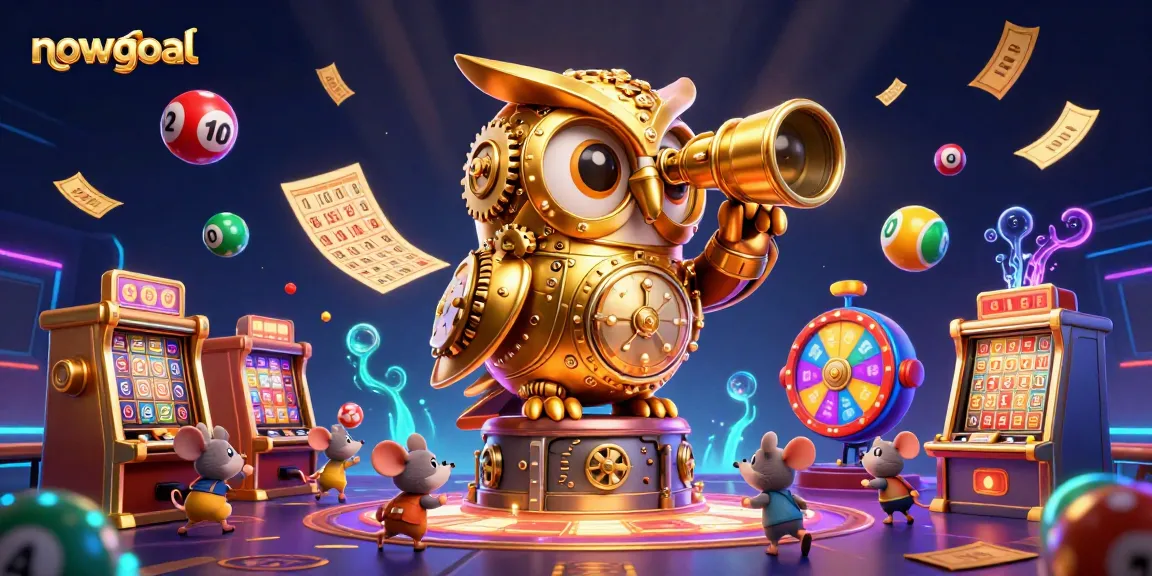 Experience the thrill of nowgoal as the golden owl scans a vibrant casino floor packed with games.