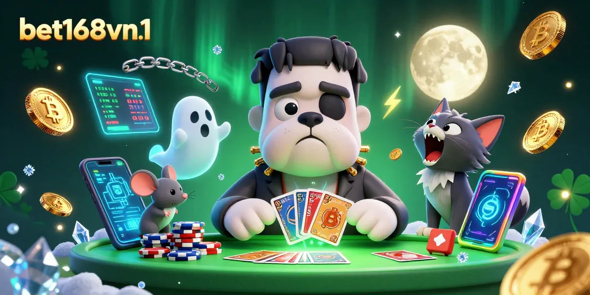 Experience thrilling gameplay with bet168vn1 in a vibrant 3D casino illustration featuring dynamic characters.