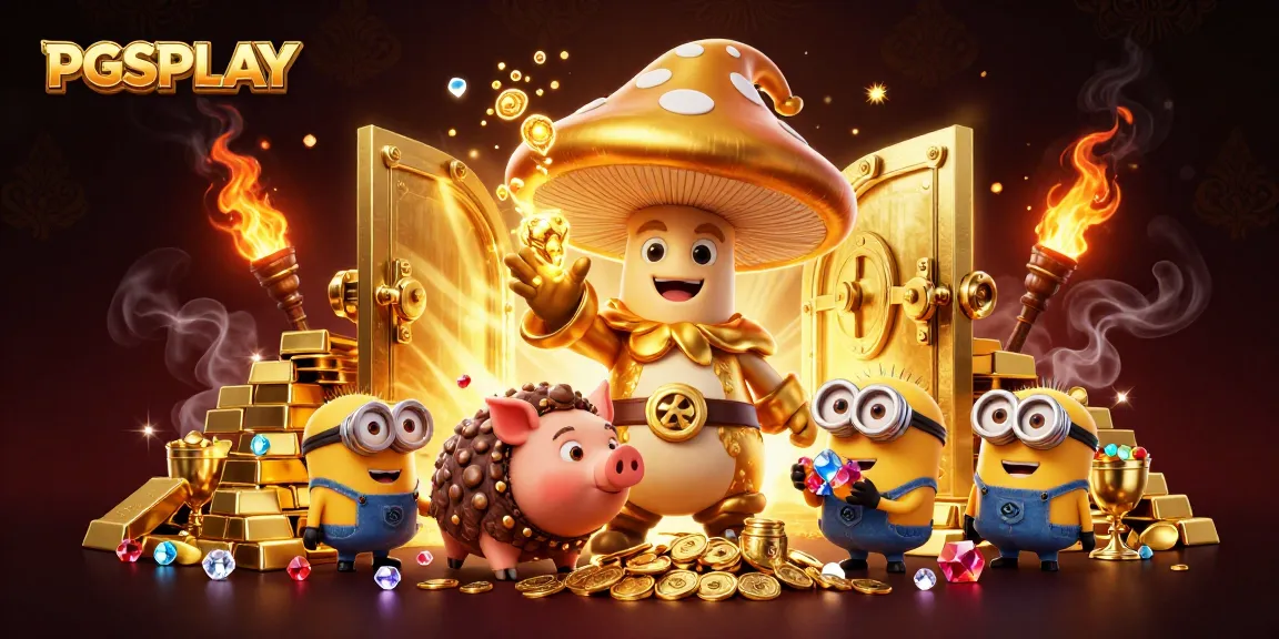 Experience PGSPLAY with thrilling slot action amidst treasures and magical golden elements.