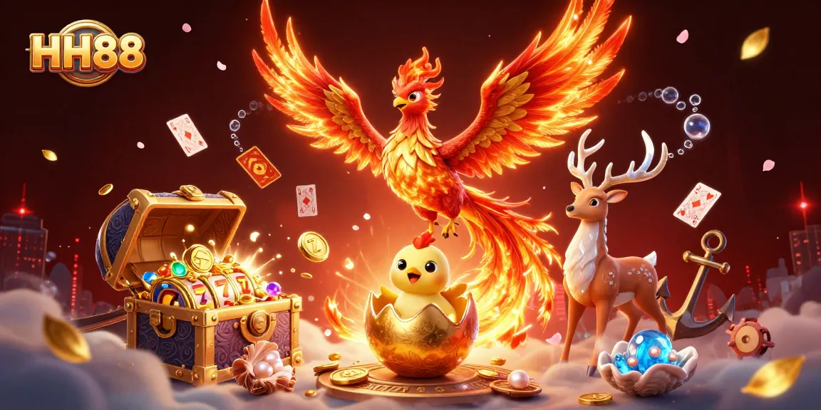 Experience epic wins at HH88 with vibrant gaming elements and mythical creatures.