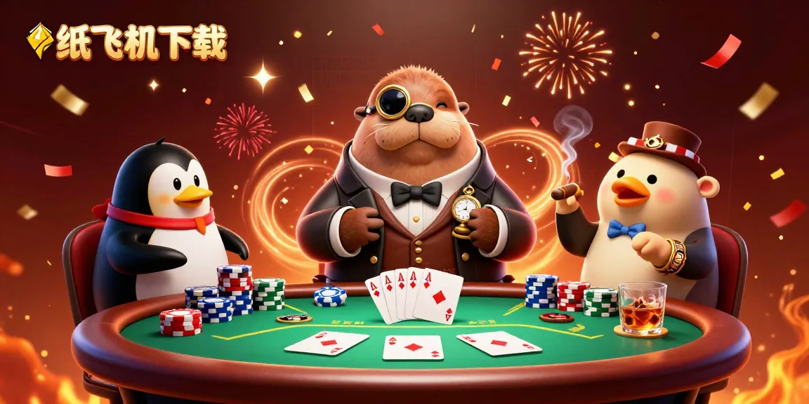 Experience exciting poker action with 纸飞机下载 featuring a playful walrus, penguin dealer, and bluffing pufferfish.