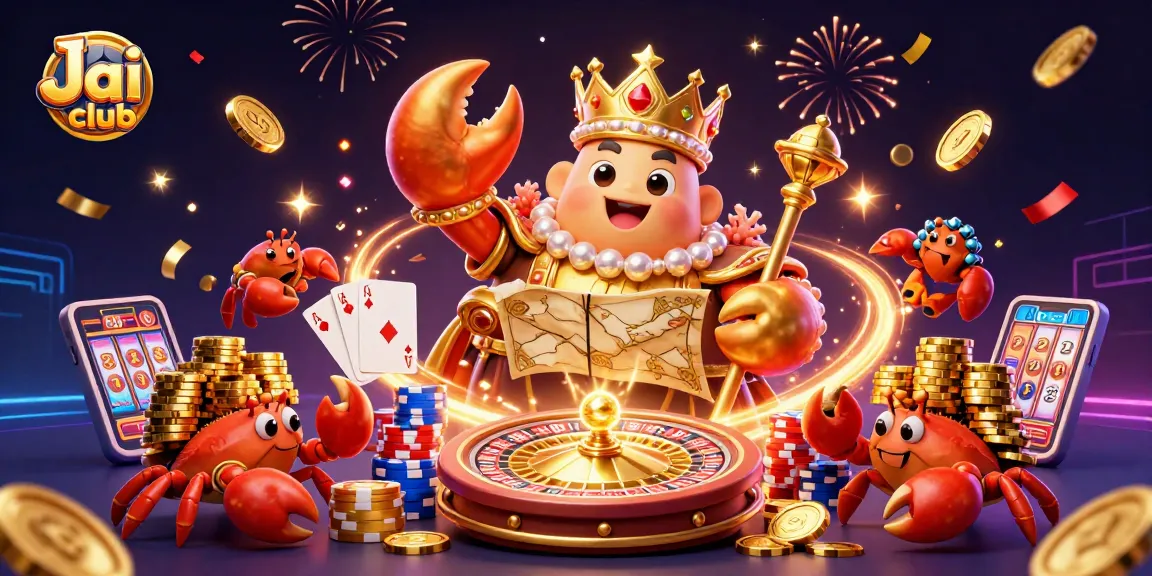 Experience excitement at Jai club with vibrant games and luxury visuals in this 3D illustration
