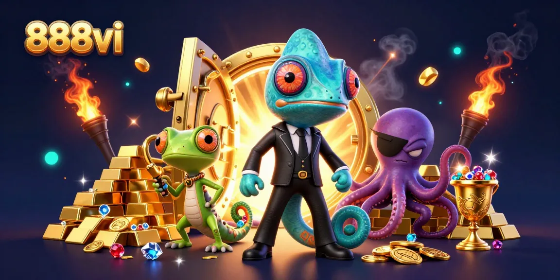 Experience thrilling jackpots with 888vi's rich 3D casino scene filled with treasures and excitement.