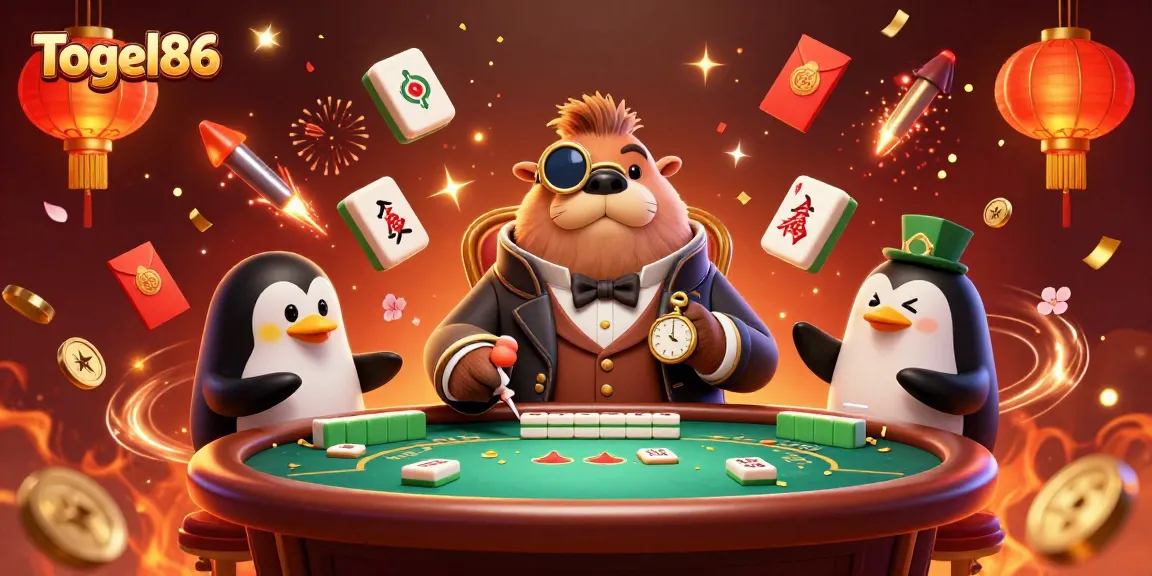 Togel86 enhances gaming excitement with an underwater poker scene featuring a jolly walrus and animated elements.