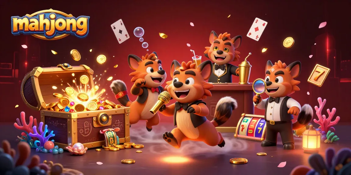 Engage in mahjong action with a lively 3D casino scene featuring comedians, bartenders, and bouncers.