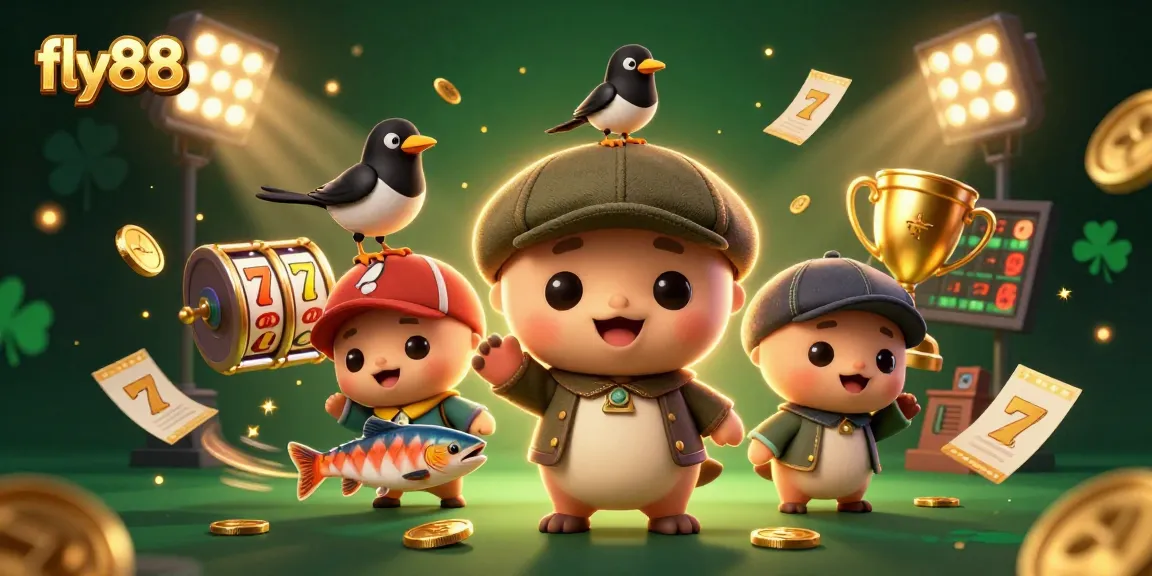 Experience thrilling adventures with fly88 at this vibrant online casino illustration.