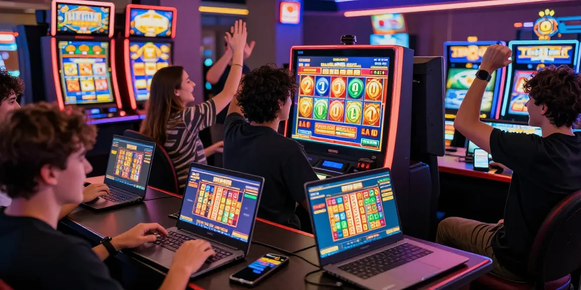 Menampilkan permainan megawin88 dengan pemain slot dan togel yang merayakan kemenangan besar
