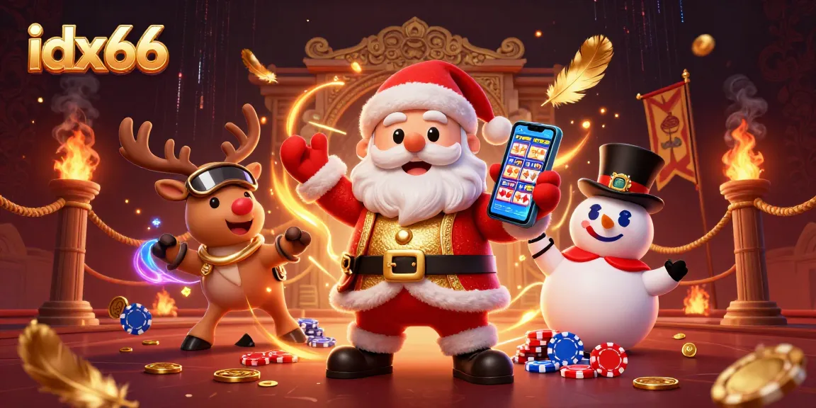 Permainan jackpot menarik di idx66 dengan Santa Claus dan karakter kasino khasnya.
