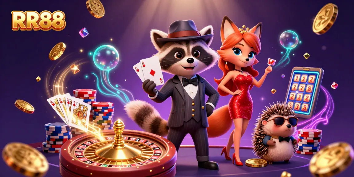 Experience thrilling gameplay at RR88 with charming characters and vibrant casino elements.