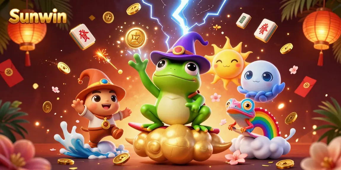 Sunwin players enjoy dynamic gameplay amidst a storm of gold coins and vibrant visuals.