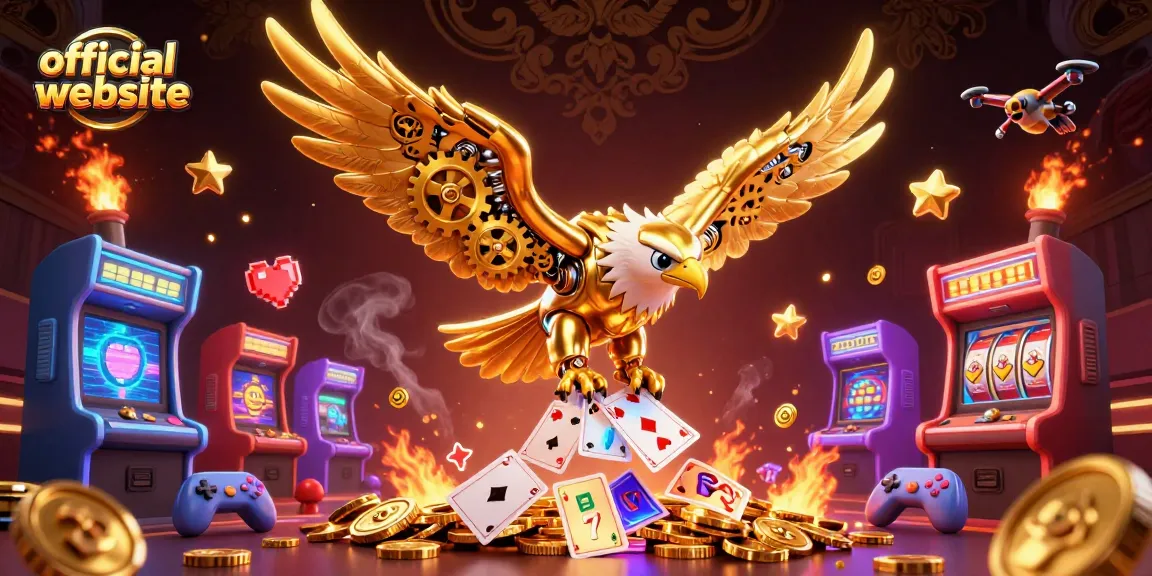Experience the thrill of the official website, featuring a stunning 3D scene of a golden eagle diving through cards.