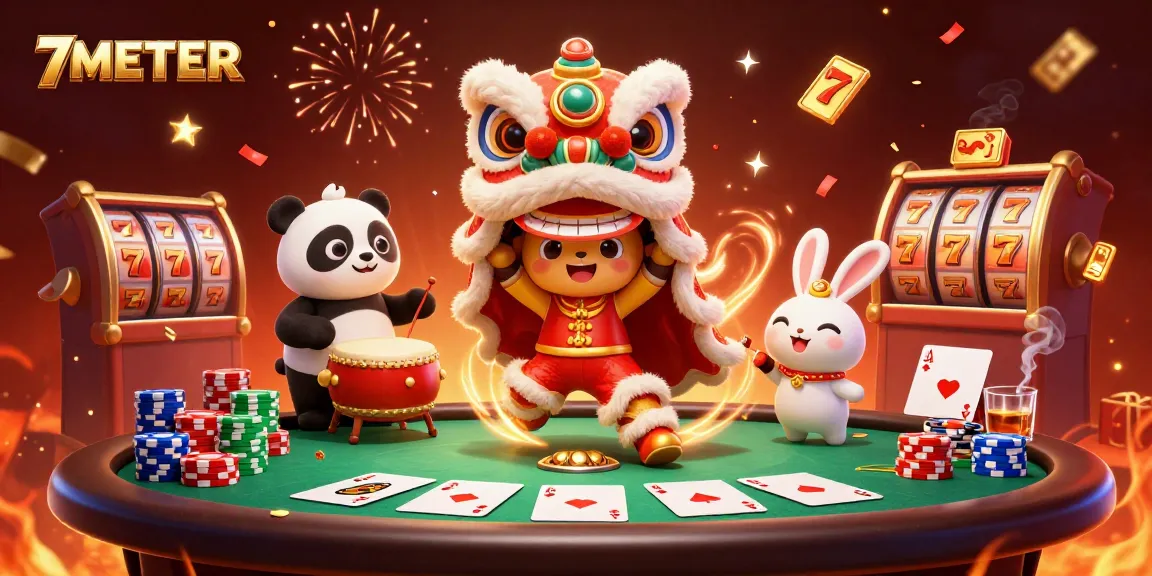 Experience the excitement of 7METER slots, filled with celebrations and winning moments in vibrant colors.