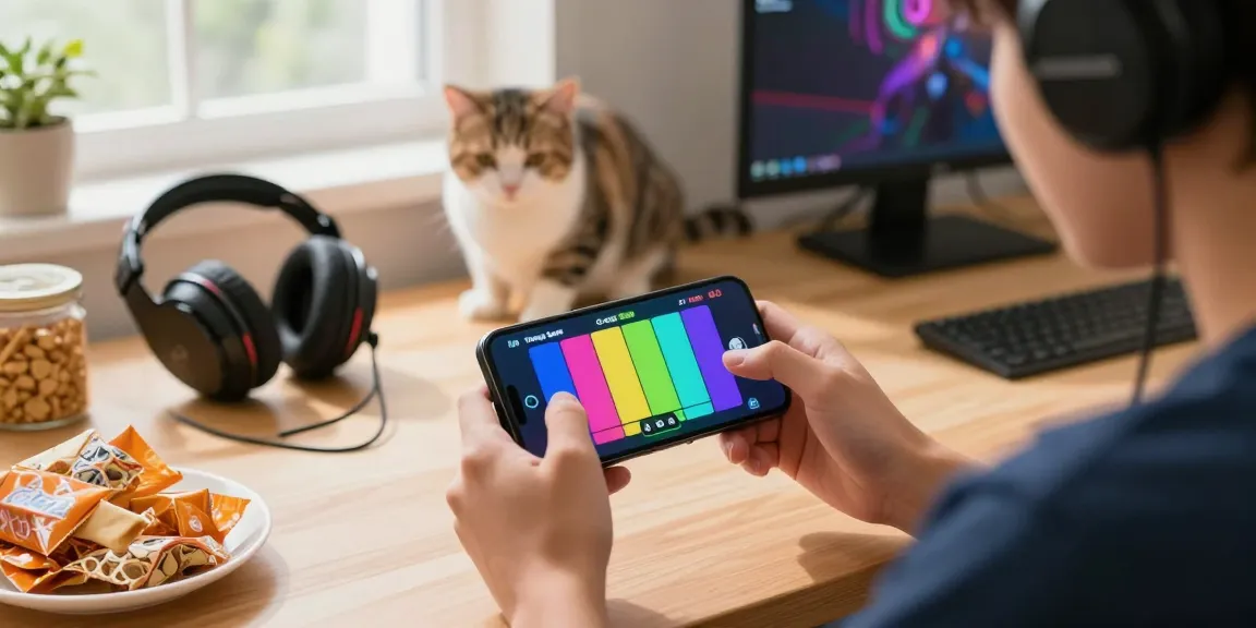 Tiranga Game session on a smartphone with a player making a colour prediction in a lively home setting